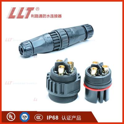 利路通M22圓形防水連接器 2-4針螺絲鎖線，公母對接電纜連接的可靠之選